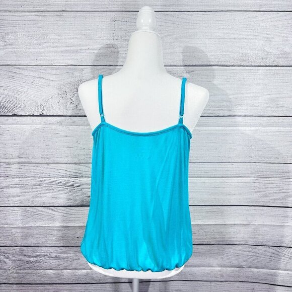 New York & Company Tank Top | Blue & White | Medium | Scoop Neck | Colorful - Picture 4 of 11